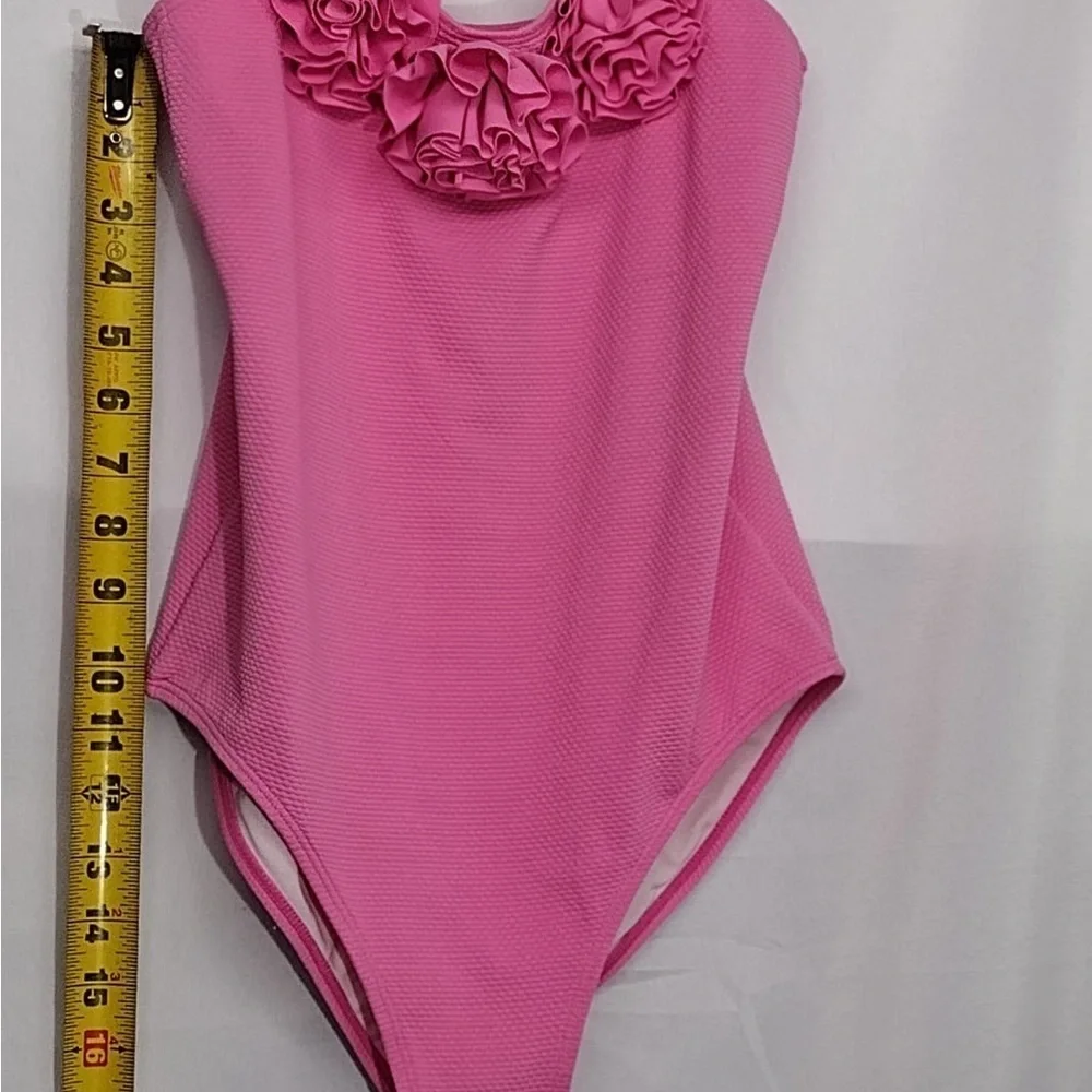 Janie & jack Pink Ruffled Swimsuit size 16 girls pre owned Exellent condition